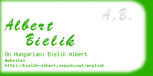 albert bielik business card